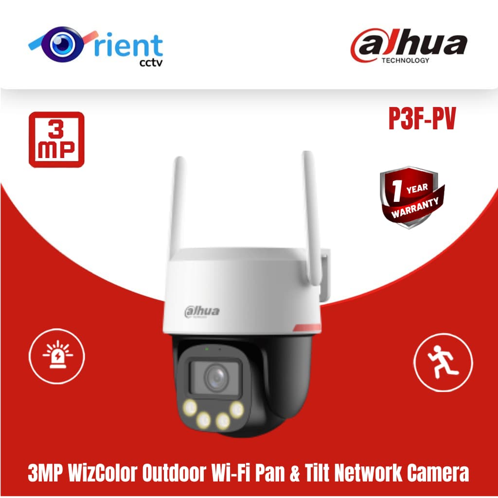 3 (3) Dahua P3F-PV 3MP Smart Outdoor CCTV Camera – WizColor Night Vision & Motion Detection - Image 1