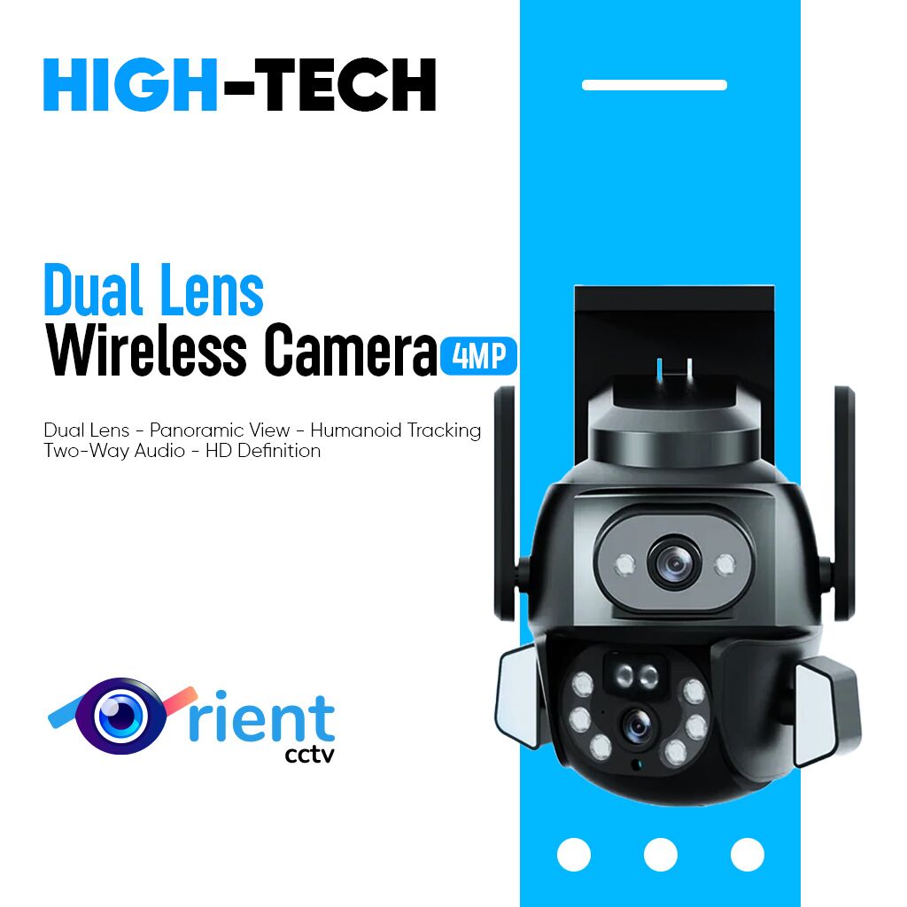 7 4MP Wifi Camera Dual Lens Wireless Surveillance Cameras with 360 Degree Dead Angle Free Dual View Outdoor Night Vision - Image 1