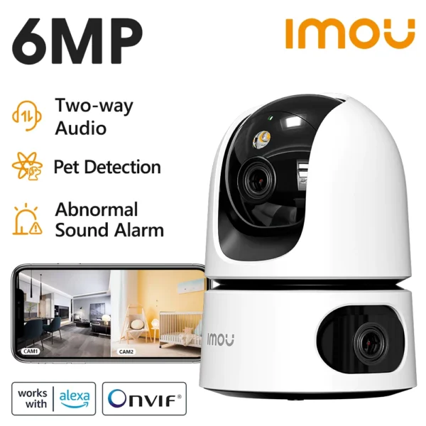 IMOU Ranger Dual Lens 6MP Baby Monitor Home WiFi 360 PT Camera Human & Pet Detection Security Surveillance IP Camera