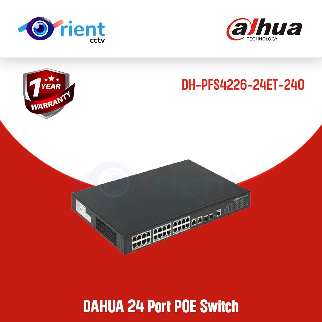 DAHUA DH-PFS4226-24ET-240 Dahua 24 Port POE Switch DAHUA DH-PFS4226-24ET-240 Dahua 24 Port POE Switch - Image 1
