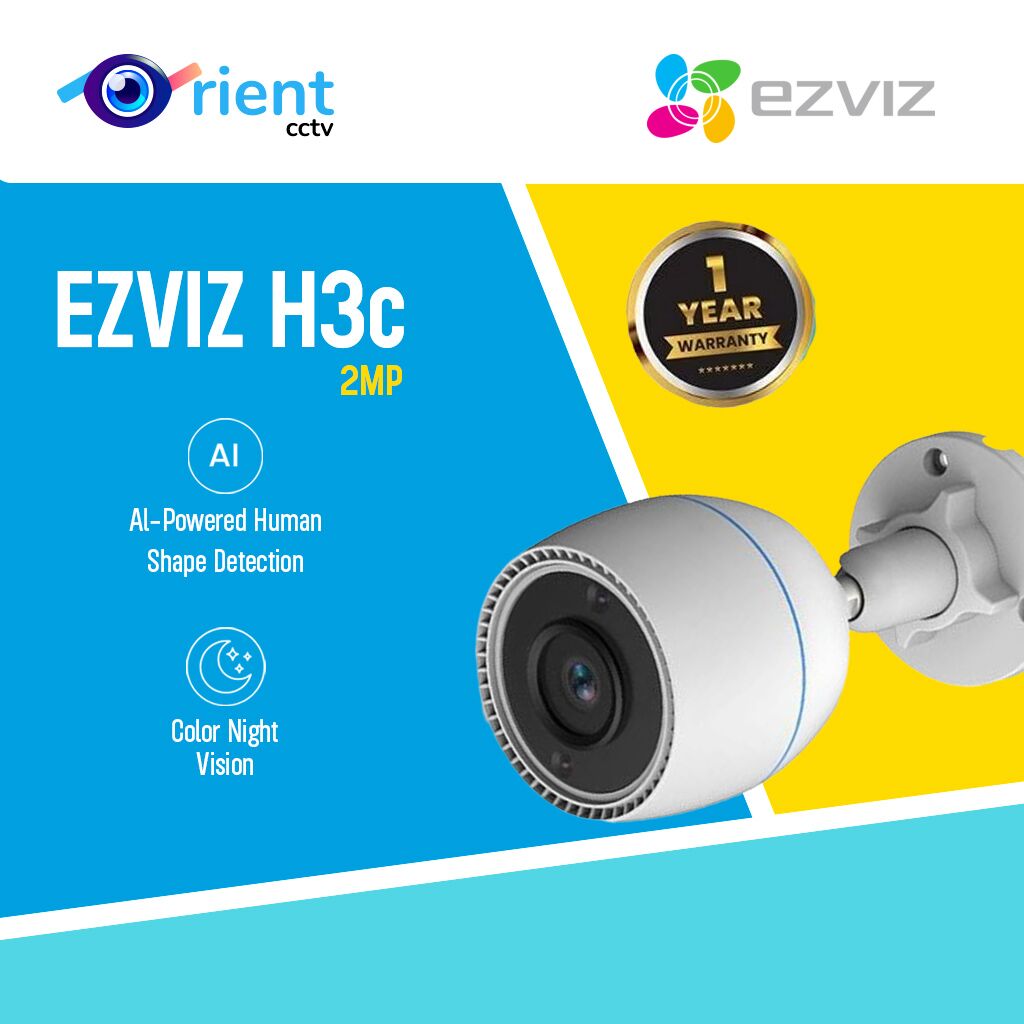 25 EZVIZ H3c 1080p 2MP Color 2.8mm Outdoor Bullet Wi-Fi Smart Home Camera - Image 1