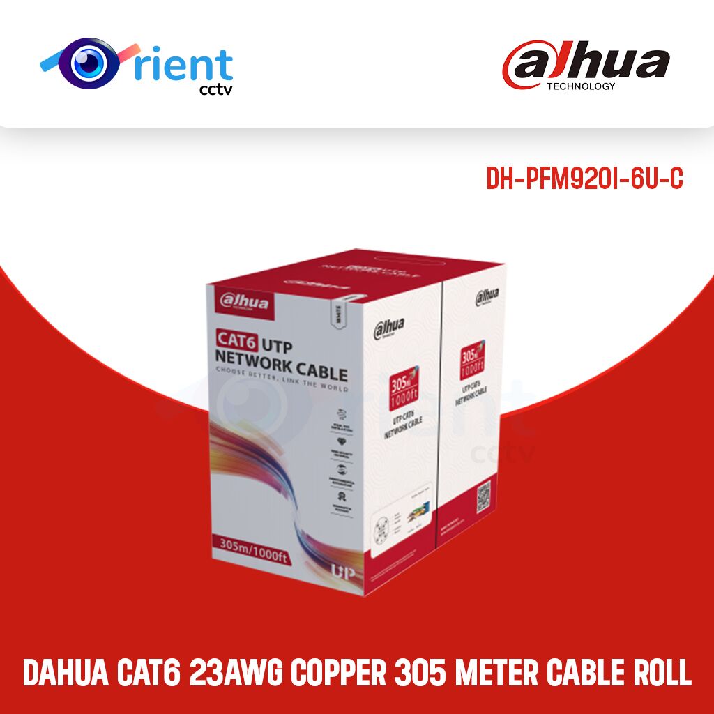 DAHUA DH-PFM920I-6U-C CAT6 23AWG COPPER 305 METER CABLE ROLL DAHUA DH-PFM920I-6U-C CAT6 23AWG COPPER 305 METER CABLE ROLL
