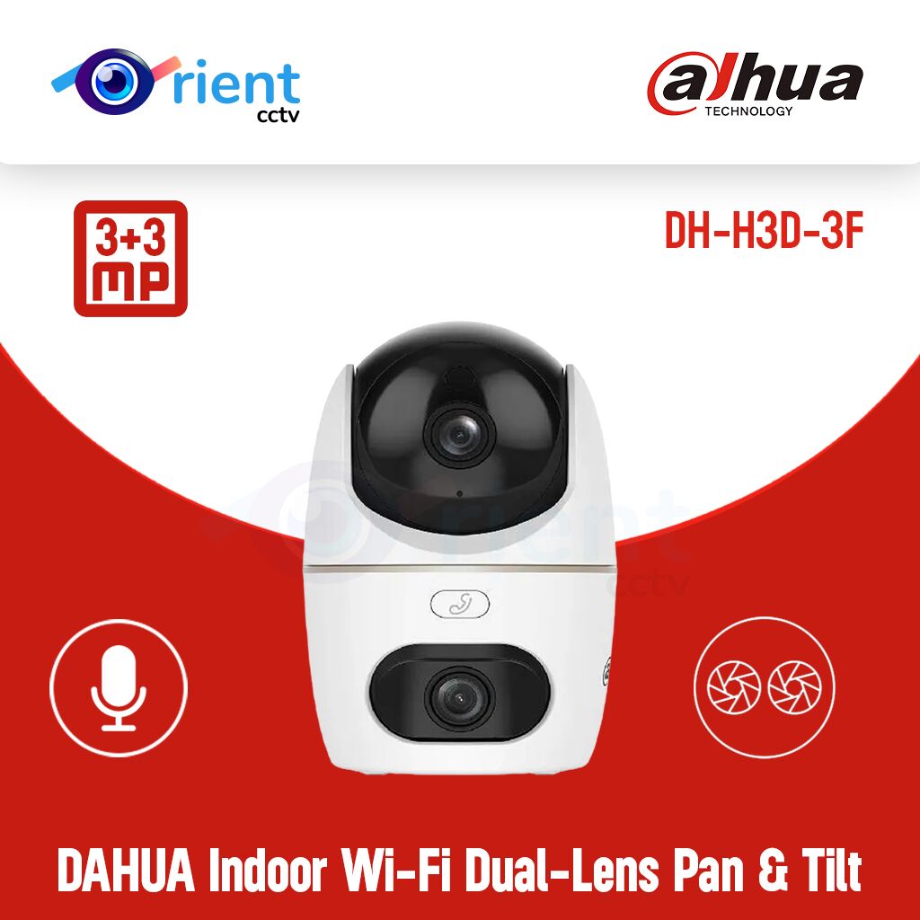 DH-H3D-3F DAHUA 3+3MP Indoor Wi-Fi Dual-Lens Pan & Tilt DH-H3D-3F DAHUA 3+3MP Indoor Wi-Fi Dual-Lens Pan & Tilt - Image 1