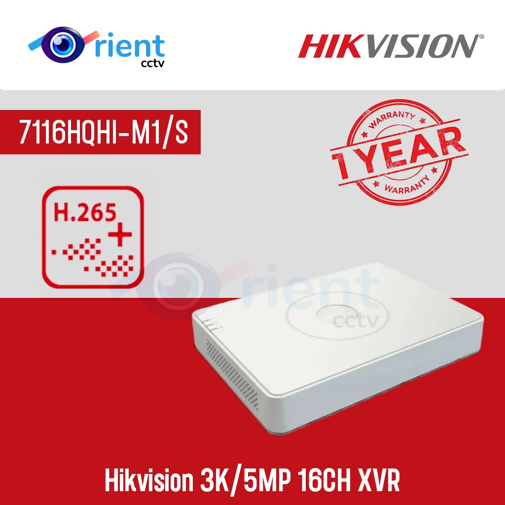 HIKVISION 7116HQHI-M1 S 3K 5MP 16CH XVR HIKVISION 7116HQHI-M1/S 3K/5MP 16CH XVR - Image 1