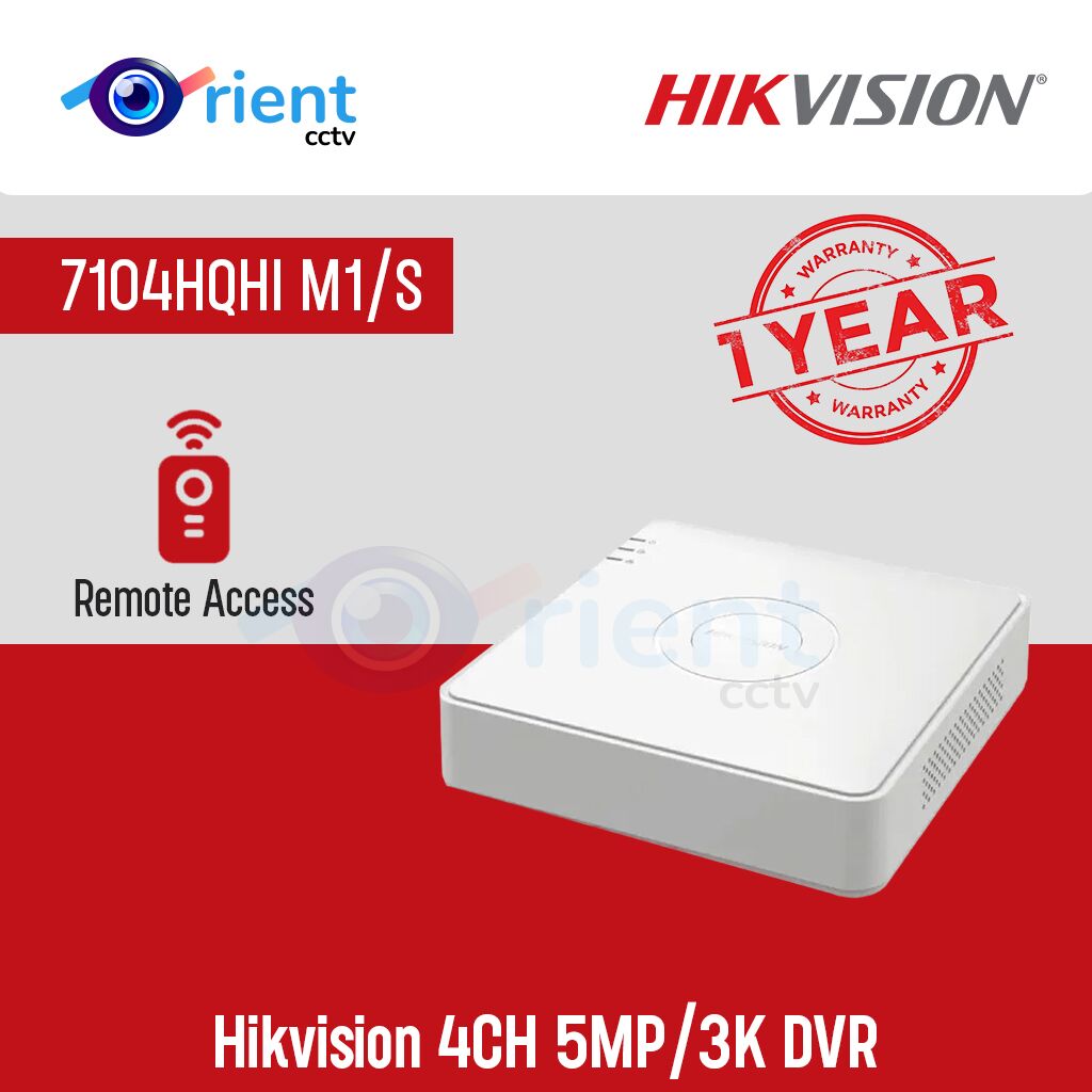 Hivision 4CH 7104HQHI M1S 5MP 3K DVR Hivision 4CH 7104HQHI M1/S 5MP/3K DVR - Image 1