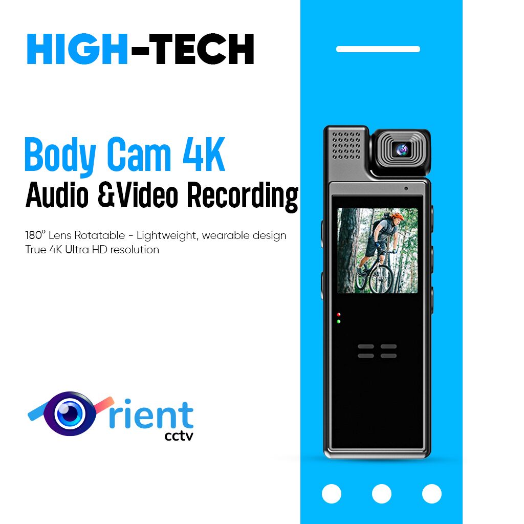 Body Cam 4K with Audio and Video Recording 180°Lens Rotatable Body Cam 4K with Audio and Video Recording 180°Lens Rotatable