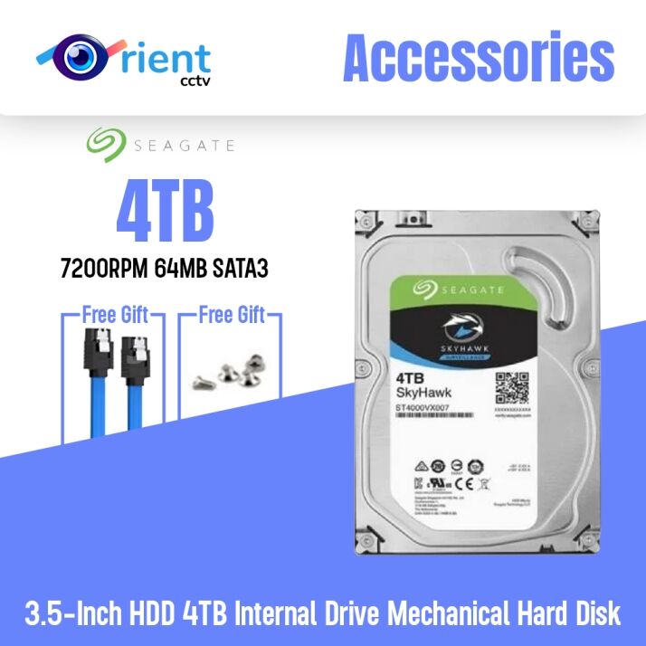Surveillance Hard Drive ST4000VX007 HDD 4TB SEAGATE 7200RPM Sata 6Gb/s 64MB Cache 3.5-Inch HDD 4TB Internal Drive Mechanical Hard Disk - Image 1