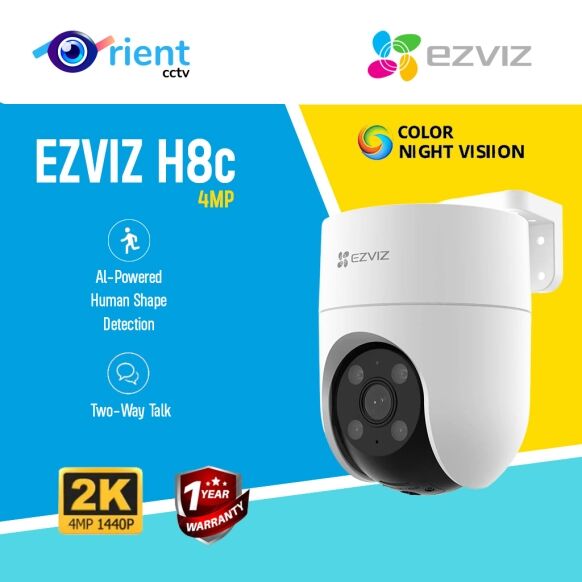 EZVIZ H8c 4MP Outdoor Camera AI Human Detection Two Way Tallk WIFI Color Camera - Image 1