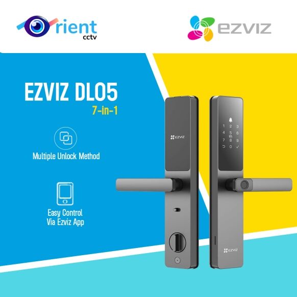 EZVIZ Smart Lock, 7-in-1 Keyless Entry Door Lock, with Fingerprint Access – Secure Keyless Entry, Multiple Unlock Options (DL05-Grey) - Image 1