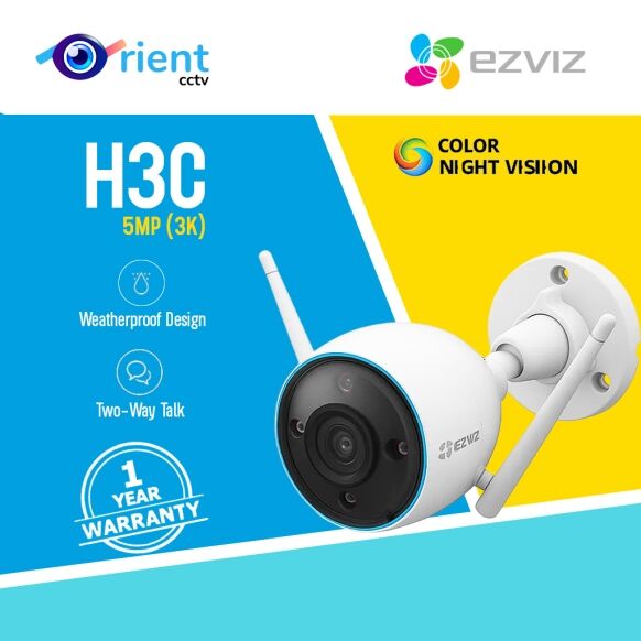 EZVIZ H3c 5MP (3K) Outdoor Wi-Fi Camera – Color Night Vision | Smart Security Camera for Home & Office (Wireless) - Image 1