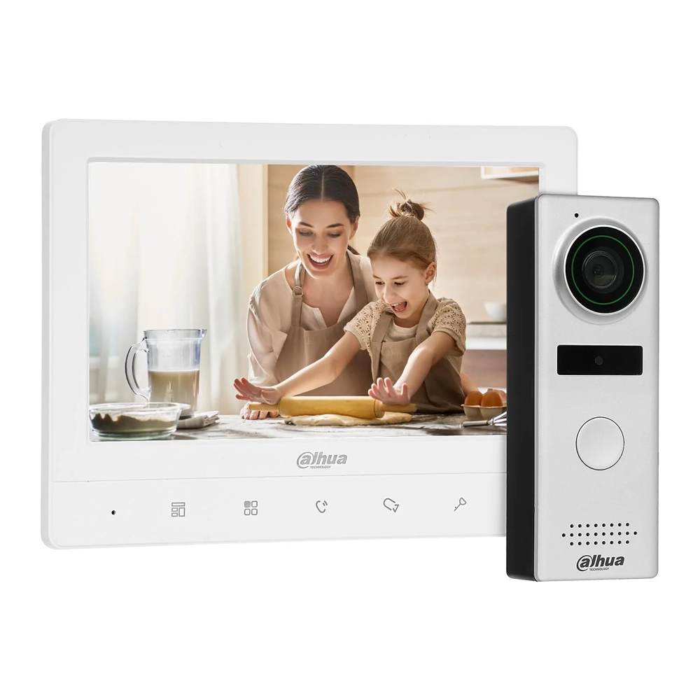 Dahua DHI-KTA02 7″ White Video Intercom Kit (4-Wire Analog) - Image 1