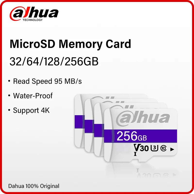 kf-Sa22d74c36d1d486eb889927f11bc444fL Dahua Original 32/64/128/256 MicroSD Memory Card 95 MB/s TF High Speed Card For IP WIFI Camera VTO VTH Various Digital Products - Image 1
