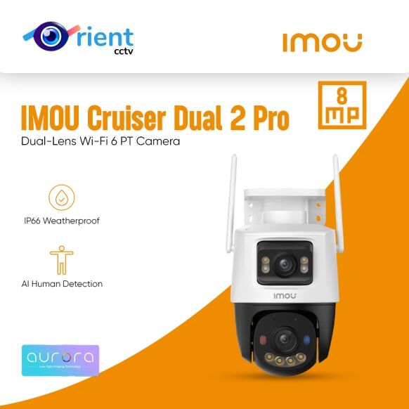 IMOU Cruiser Dual 2 Pro 8MP Dual-Lens Wi-Fi 6 PT Camera Aurora Color Night Vision, IP66 - Image 1