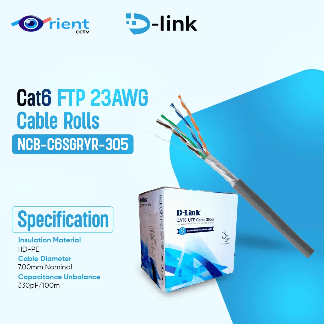Untitled design (10) DLCBL-NCBC6SGRYR-305 ( DLink FTP 23AWG Cat6 Cable-305mtr Gray) - Image 1