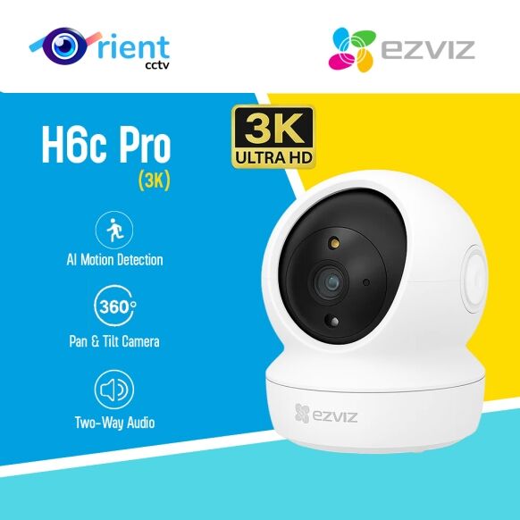 EZVIZ H6c Pro 3K Smart Wi-Fi Camera – 3K Resolution, Pan & Tilt, Auto-Tracking, Color Night Vision | Indoor CCTV for Home - Image 1
