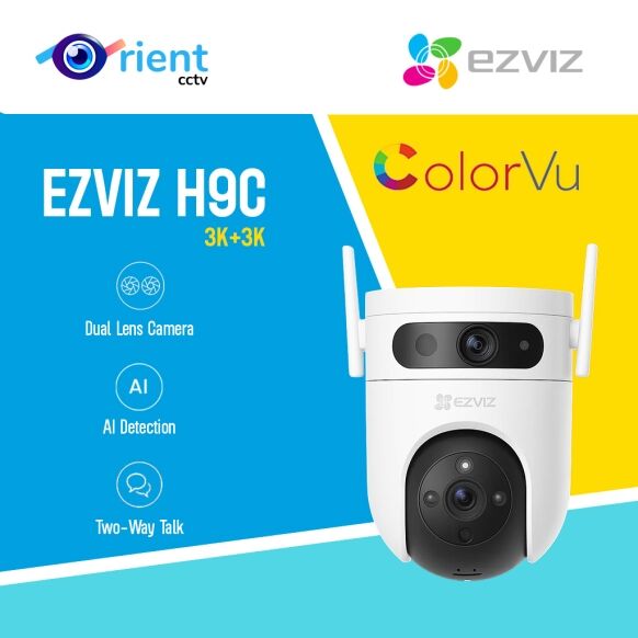 Ezviz Outdoor H9C Dual-Lens 2K+Pan & Tilt Wi-Fi two way audio ColorVU Camera 3MP+3MP - Image 1