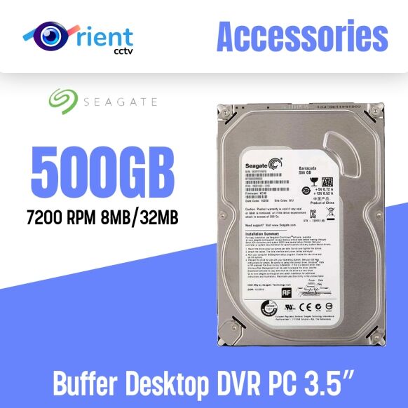 Seagate Brand 500GB SATA 3Gb/s-6Gb/s HDD 500 GB 7200 RPM 8 MB / 32 MB Buffer Desktop DVR PC 3.5" Internal Mechanical Hard disk - Image 1