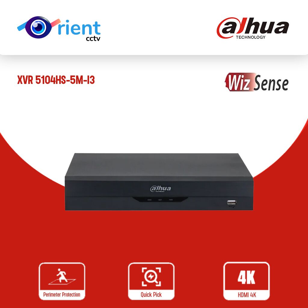 Dahua CCTV XVR 5104HS-5M-I3 4CH Penta-brid 5MP Compact 1U 1HDD WizSense Digital Video Recorder security system smart home - Image 1