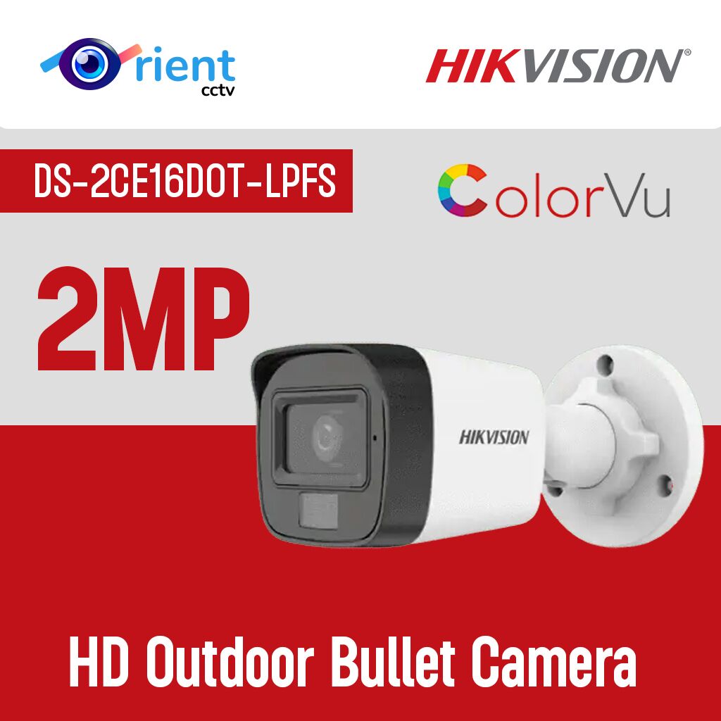 Hikvision DS-2CE16D0T-LPFS 2MP Turbo HD Outdoor Bullet Camera – Dual Light, Audio MIC, 1080p CCTV - Image 1
