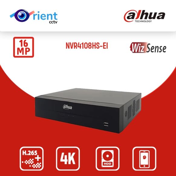 Dahua 8CH Compact 1U 1HDD WizSense NVR4108HS-EI AI Face Detection NVR4116HS-EI Network Video Recorder Face Detection SMD Plus - Image 1