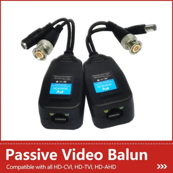 1CH Passive Video Balun Coax BNC Male To RJ45 Transceiver For HD-CVI/TVI/ AHD CCTV Camera Connectors - Image 1