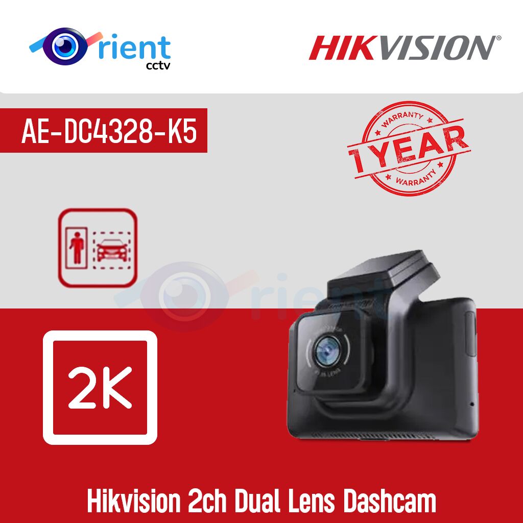 HIKVIION AE-DC4328-K5 2K 2ch Dual Lens Dashcam HIKVISION AE-DC4328-K5 2K 2ch Dual Lens Dashcam - Image 1
