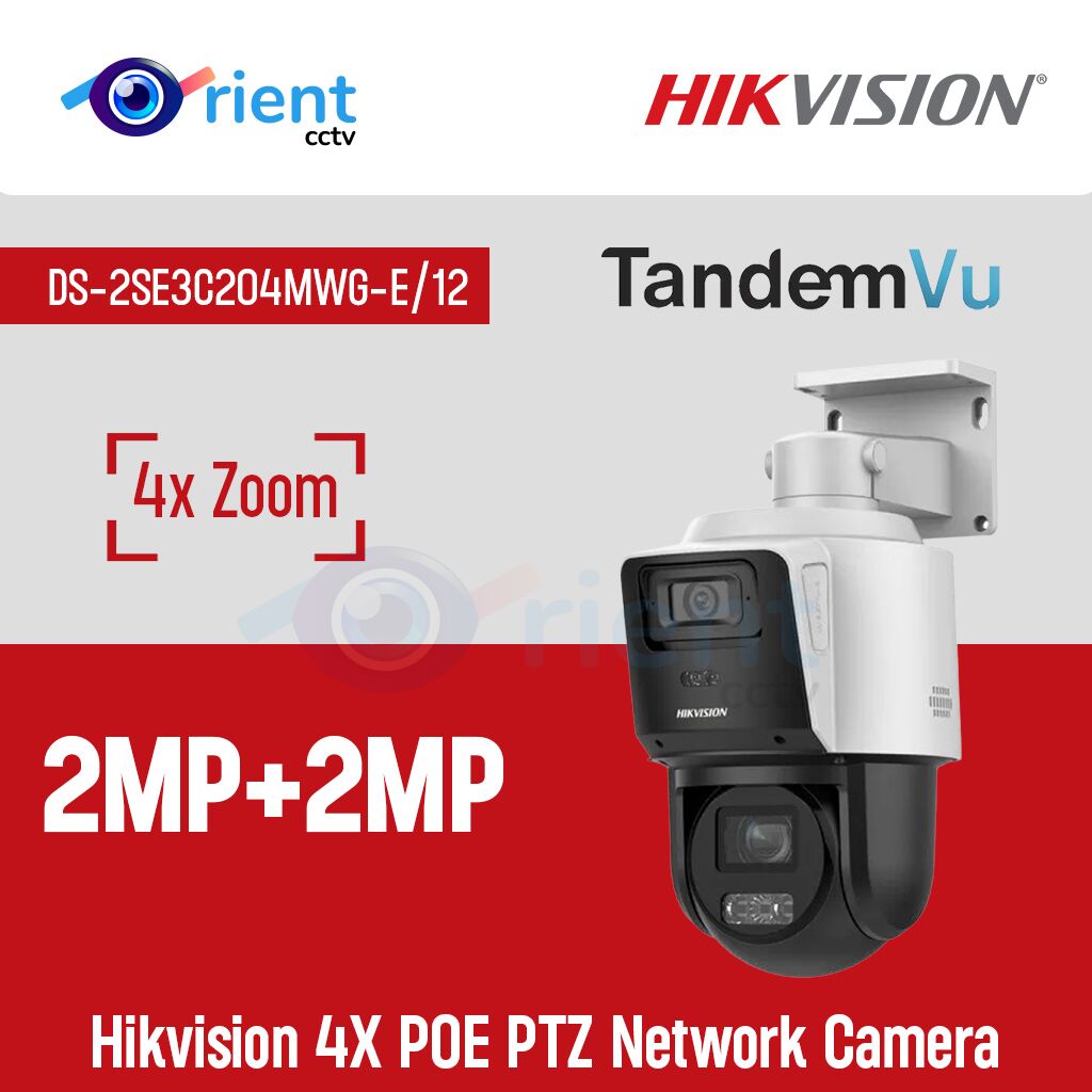 HIKVISION DS-2SE3C204MWG-E12 TandemVu 2MP+2MP 4X POE PTZ Network Camera HIKVISION DS-2SE3C204MWG-E12 TandemVu 2MP+2MP 4X POE PTZ Network Camera