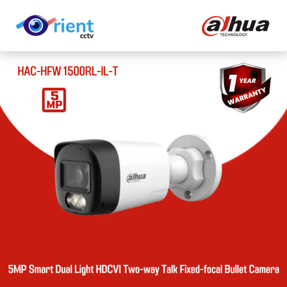 5MP Smart Dual Light HDCVI Two-way Talk Fixed-focal Bullet Camera - Image 1
