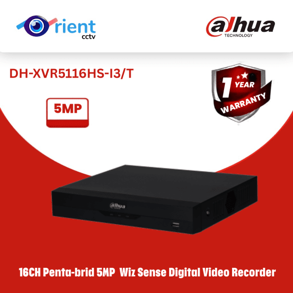 Dahua DH-XVR5116HS-I3/T 16CH 5MP WizSense XVR DVR with Two-Way Audio Support - Image 1