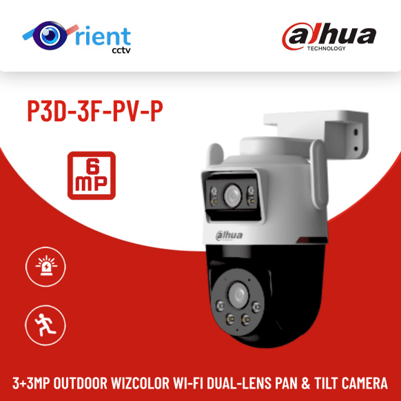 Dahua P3D-3F-PV-P 3+3MP Dual Lens WIZ COLOR WiFi Outdoor Camera  Pan Tilt Security Camera - Image 1