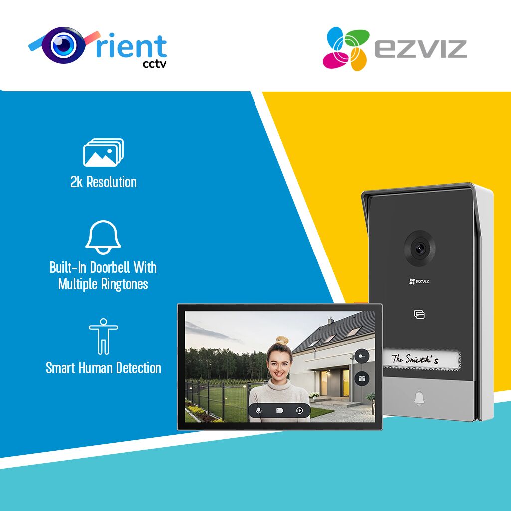 EZVIZ 2K Video Doorbell with Camera, Door Intercom with 7 Inch Colour Touch Screen, Person Detection and Two-Way Audio, Intercom with Door Opener, Supports Dual Band WiFi, HP7 - Image 1