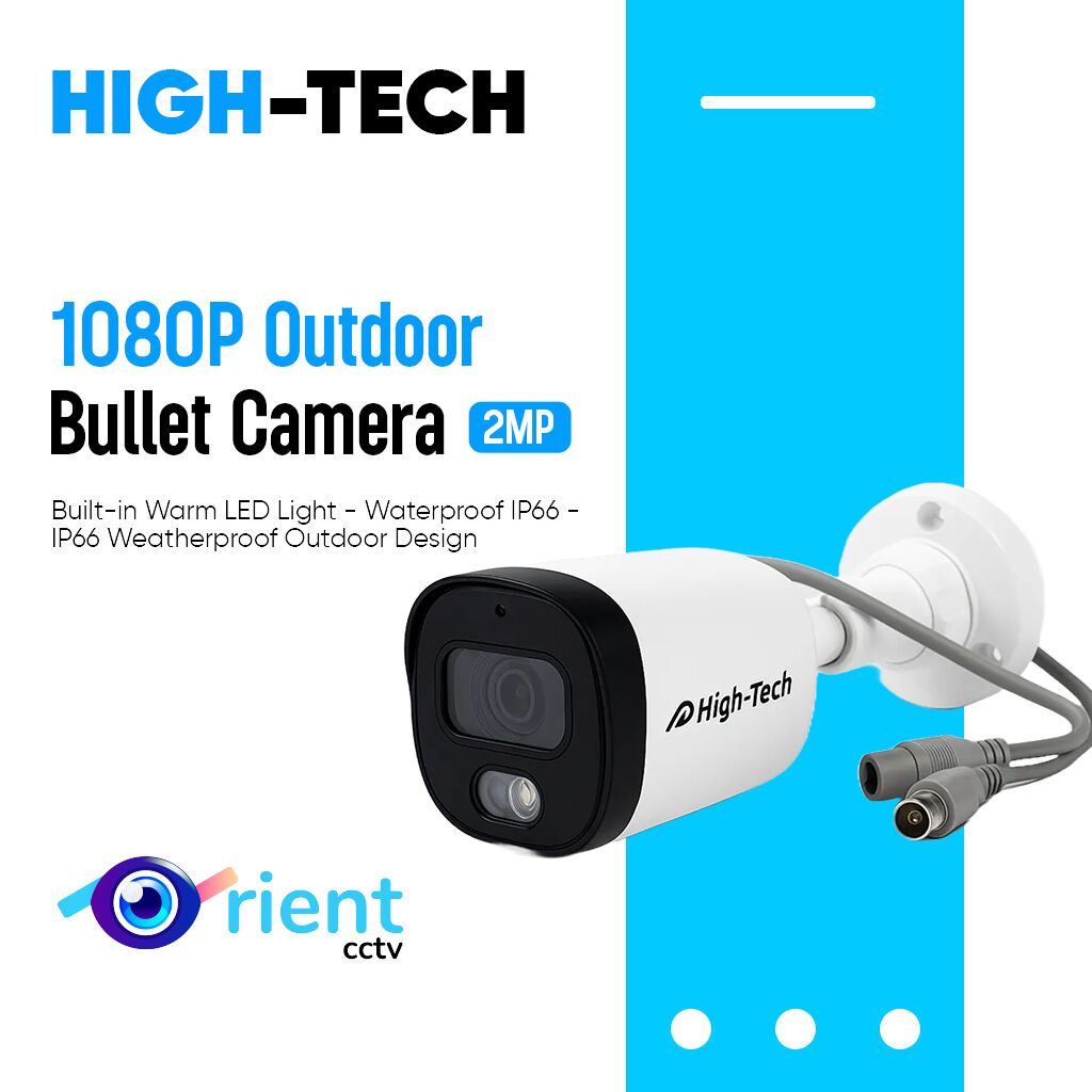 13 High-Tech HT612 2MP AHD Outdoor Bullet Camera | Full Color 1080P | Night Vision | Waterproof CCTV - Image 1