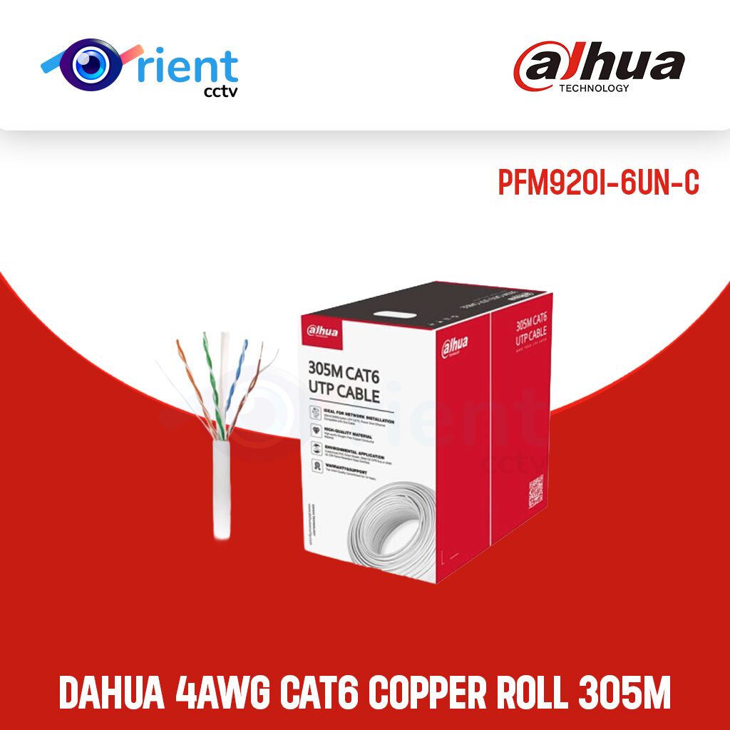 DAHUA PFM920I-6UN-C 24AWG CAT6 COPPER ROLL 305M DAHUA PFM920I-6UN-C 24AWG CAT6 COPPER ROLL 305M