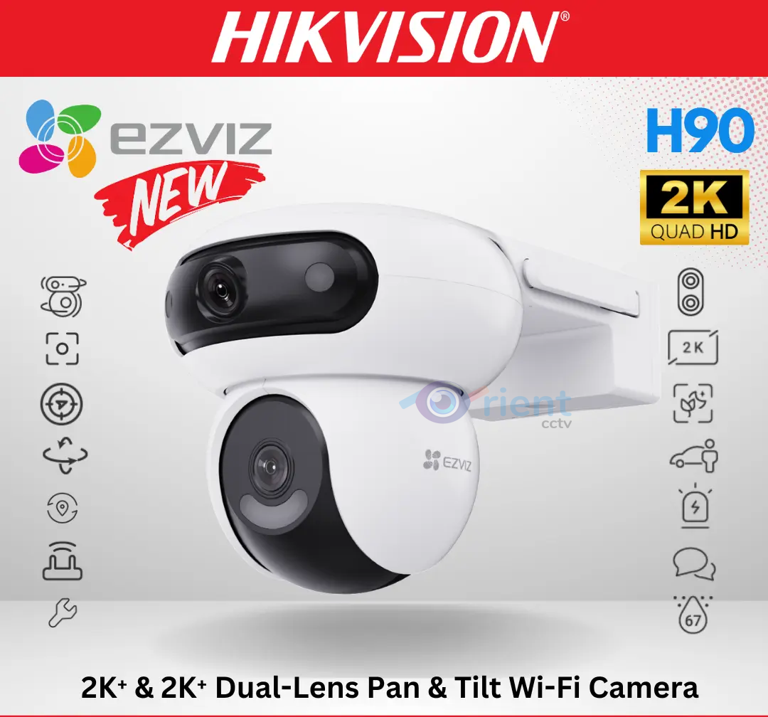 Best EZVIZ H90 Dual Lens Dual Rotations 2K Pan & Tilt 4mp Outdoor Wi-Fi Camera