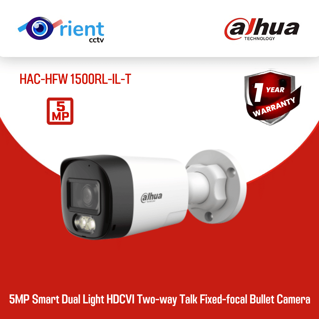 1 5MP Smart Dual Light HDCVI Two-way Talk Fixed-focal Bullet Camera - Image 1