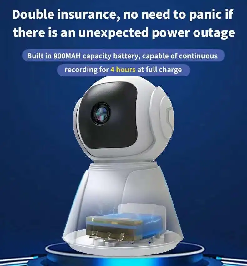 2MP 1080P V380pro APP DC5V Battery Power Wireless PTZ IP Dome Camera AI Humanoid Detection Home Security CCTV Baby Monitor 1