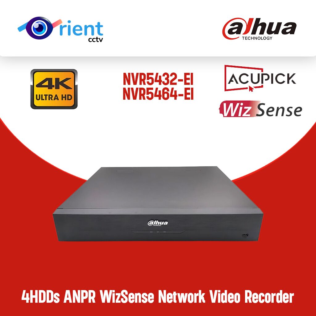 50 Original Dahua NVR5432-EI, NVR5464-EI 32/64 Channel 4K NVR 1.5U EPTZ AcuPick 4HDDs ANPR WizSense Network Video Recorder No POE - Image 1