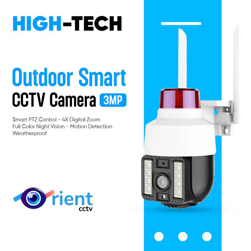 2 3MP Outdoor Smart WiFi CCTV Camera | 4X Zoom, PTZ, Mini Security Surveillance - Orient CCTV Pakistan S20 - Image 1