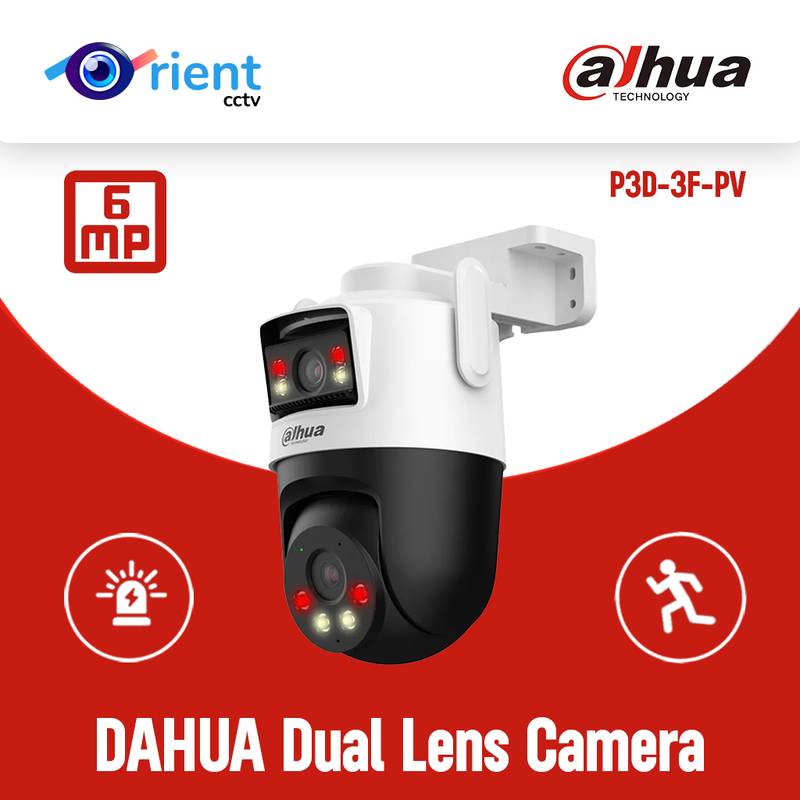 22 DAHUA Dual Lens Camera P3D-3F-PV 3+3MP Outdoor Camera Wi-Fi Pan & Tilt AI Human Detection - Image 1