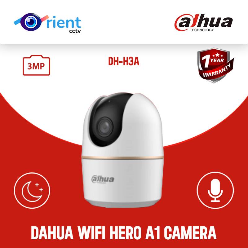 43 DAHUA WIFI HERO A1 CAMERA H3A 3MP Indoor Baby Monitor Fixed-focal Wi-Fi Pan & Tilt Network Wireless Camera - Image 1