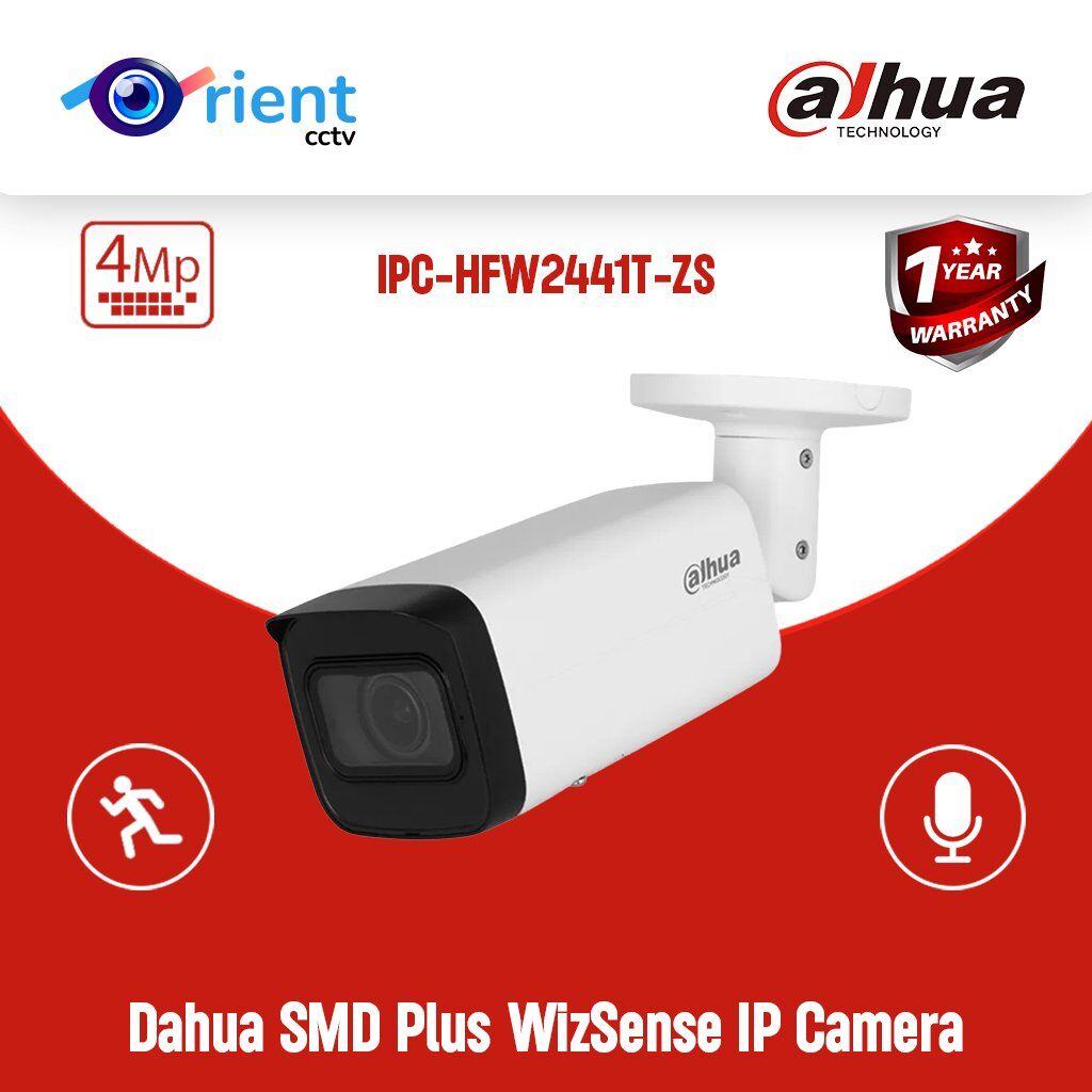 32 Dahua IPC-HFW2441T-ZS 2.7 mm–13.5 mm motorized zoom lens 4MP built in MIC POE IP67 IR60M SMD Plus WizSense IP Camera - Image 1